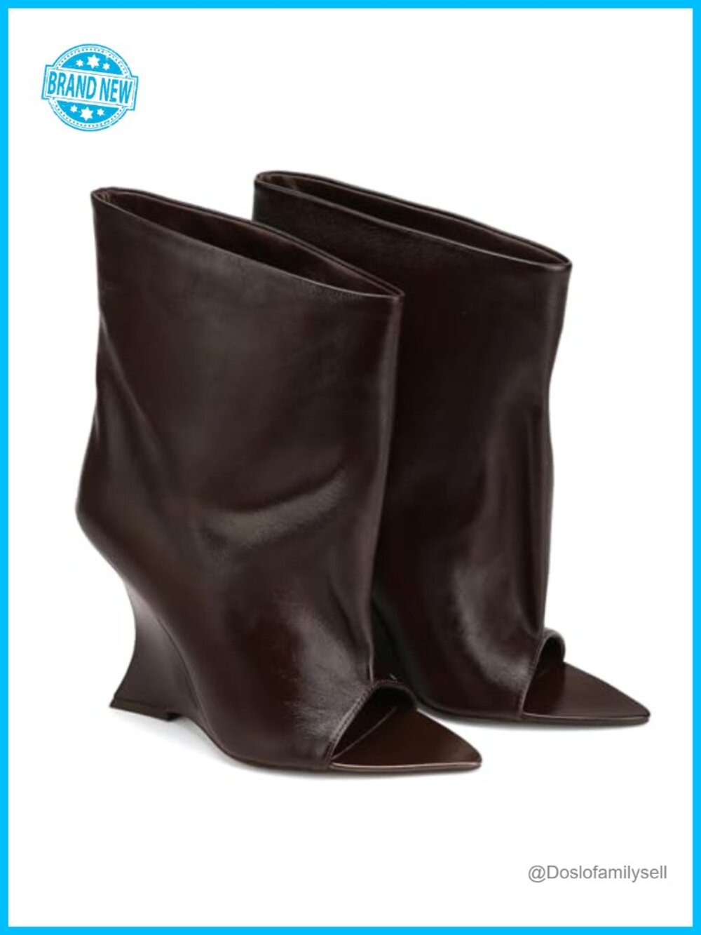 Women's Peep Toe Slouchy Mid-Calf Wedge Booties Microfiber
